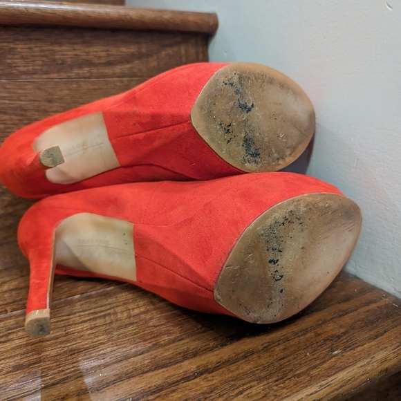 Zara Women Red Platform Heels Size 7 - Picture 10 of 12